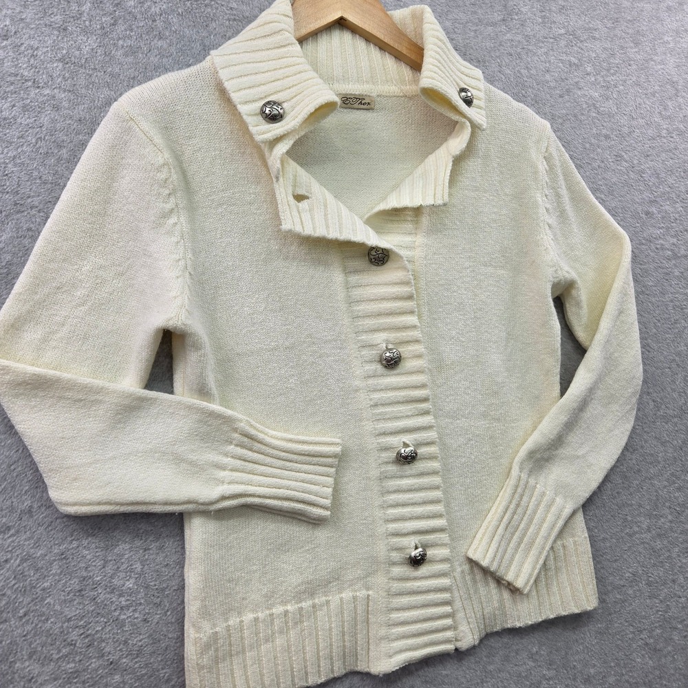 Coastal Grandma Cottagecore Vintage Aesthetic ETHER Cardigan Sweater Women Small